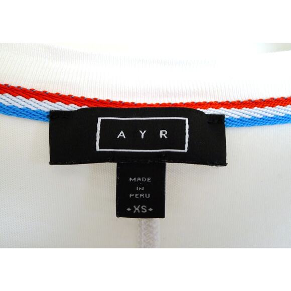 AYR The Hangout Long Sleeve Tee T-Shirt Top White Pima Cotton Shopbop XS $75 - Picture 4 of 12